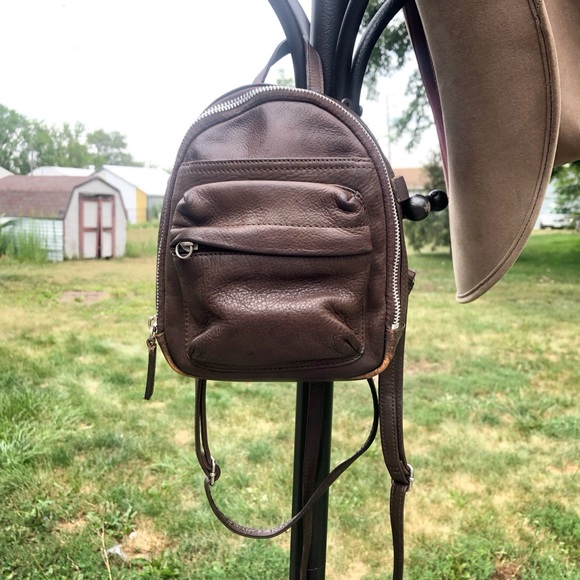 Fossil Handbags - Vintage Fossil Brown Leather Mini Backpack